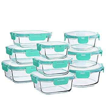 Details about / 18 Piece Glass Food Storage Containers with Lids Glass Meal Prep Containers